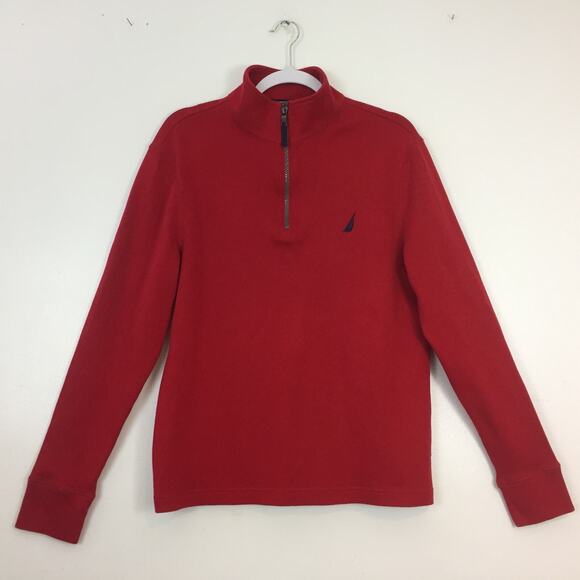 Y2K Nautica Mens Sweater Size M Red Long Sleeve Pullover Christmas Corpcore Golf - Picture 1 of 7